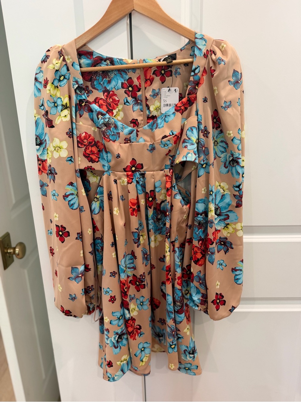NWT MORM Floral Puff Sleeve Mini Dress XSu